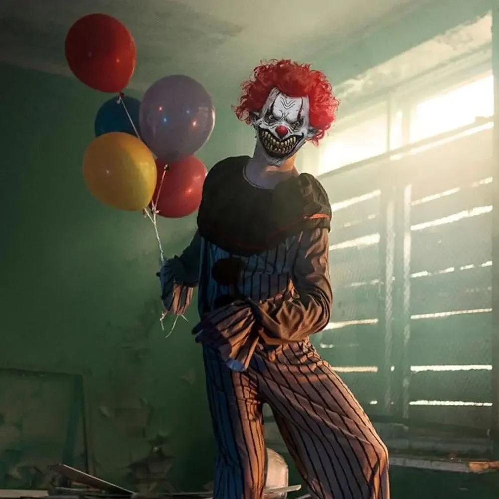 Scary Clown Mask Adult Latex Creepy Zombie Horror Monster Halloween Costume